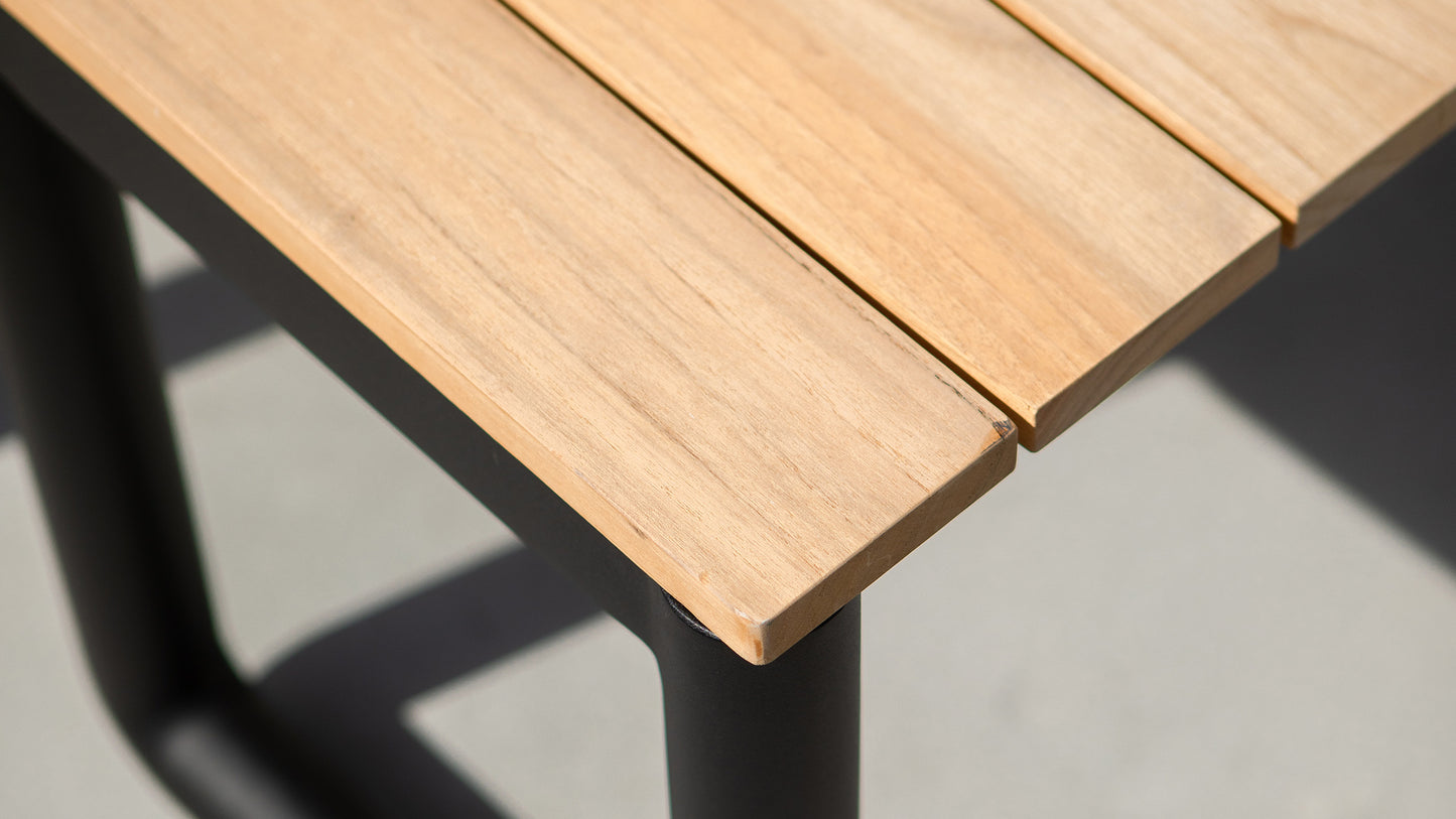 Patio Bench - 190x37 - Outdoor bench in teak wood and aluminum
