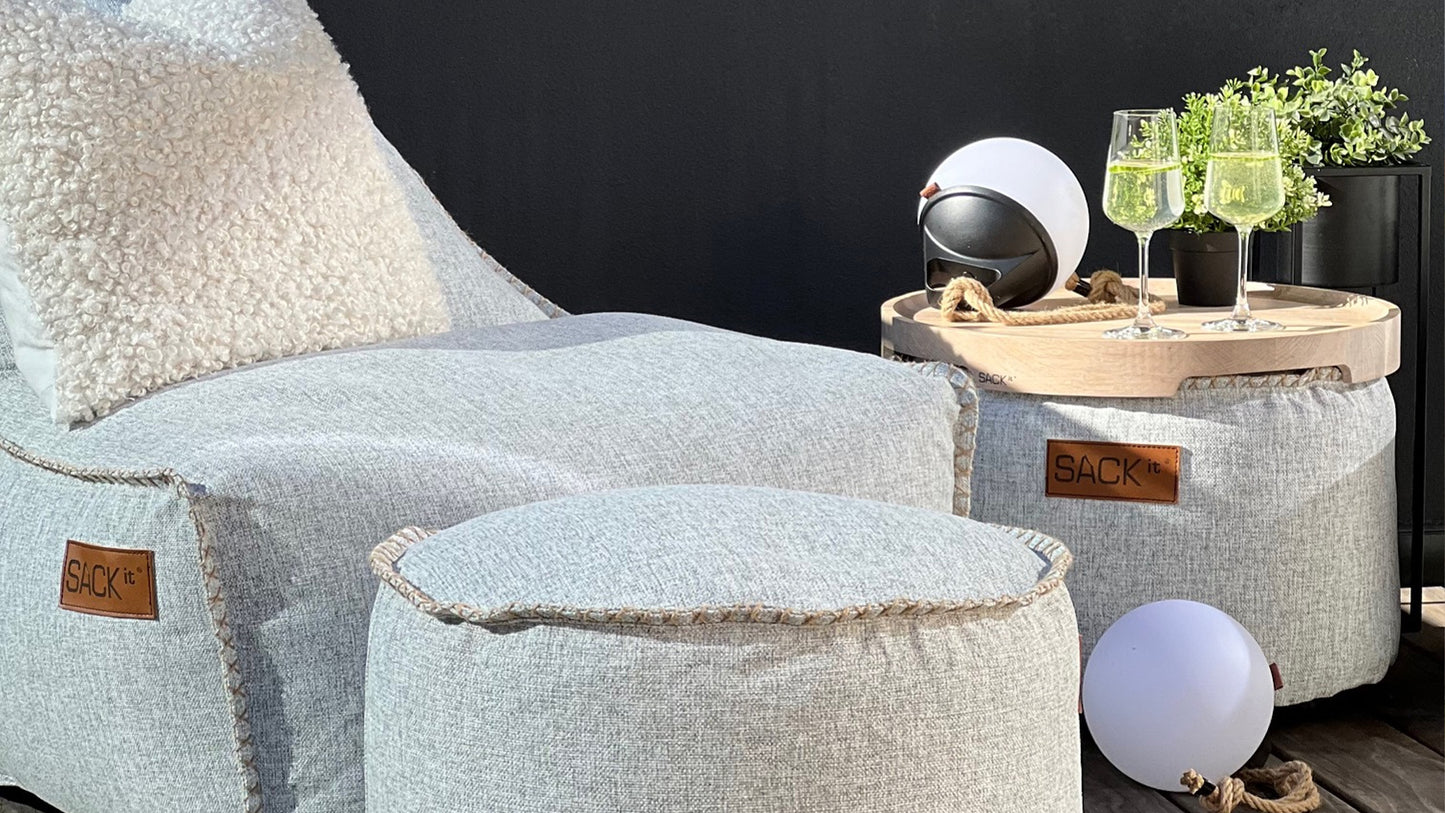 Cobana Pouf - Light Grey - Pouf for indoor and outdoor use
