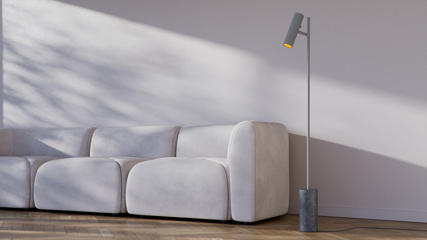 Expo Floor - Grey - Indoor floor lamp with marble base
