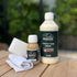Teak Care Kit with cleaner, oil, and sponge cloth for outdoor teak furniture maintenance