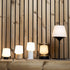 Wireless Ambience Lamp Intelligent+ with white polyethylene shade and black base on outdoor surface