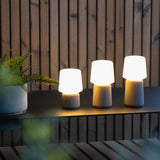 Ambience Lamp Intelligent+ with Oslo solid oak base, size 8, indoor Bluetooth-controlled lamp with adjustable brightness.