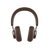 Brown Touch 310 over-ear headphones with PU leather and aluminum details on a white background