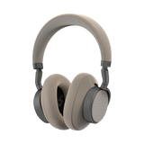 Beige SACKit Touch 410 wireless headphones with rotatable earcups and PU-leather and fabric materials.