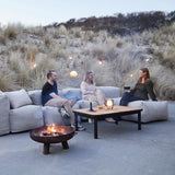 Soft Sofa Outdoor lounger in Kirra Sand fabric with soft cushions on a light background