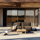 Soft Sofa Outdoor 2-seater in Kirra Noir fabric, soft and frame-free design for outdoor use