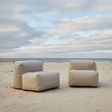 Soft Sofa Outdoor 2-seater in Kirra Sand color with soft cushions and strap for easy moving outdoors