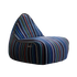 Lounge Chair Paul Smith with multi-colored linear cotton upholstery and soft foam filling