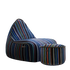 Lounge Chair and Pouf Paul Smith with multicolored striped cotton upholstery in a modern design