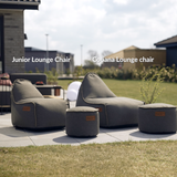 Cobana Junior Lounge Chair in grey with a soft, rounded shape suitable for kids indoors and outdoors