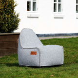 Light grey Cobana Junior Lounge Chair bean bag with soft fabric and rounded shape for kids.