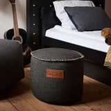 Cobana Junior Pouf in Cobana Sand Melange color with round shape and soft fabric texture.