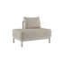 Beige sackit Kirra outdoor lounge sofa module with a soft back cushion and durable light frame for Nordic weather conditions