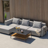 Kirra Sand Cobana Lounge Sofa corner module with powder-coated aluminum frame and olefin textile cushions outdoors
