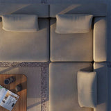 Corner outdoor Cobana Lounge Sofa in Kirra Sand with powder-coated aluminum frame and soft cushions.