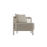 Kirra Lounge Sofa corner section in Kirra Sand color with powder-coated aluminum frame and olefin textile upholstery