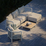 Kirra Lounge Sofa corner module in Kirra Sand with powder-coated aluminum frame and Olefin textile upholstery