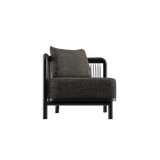 Kirra Lounge Sofa corner section in Kirra Noir with aluminum frame and olefin textile cushions