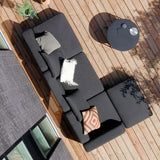 Cobana Lounge Sofa pouf in black with powder-coated aluminum frame and Olefin textile for outdoor use