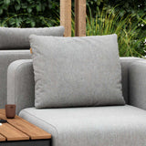 Black Cobana Cushion with water-repellent Olefin fabric for outdoor sofa seating.