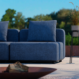 Black Cobana Cushion for outdoor sofa with water-repellent Olefin fabric and foam filling.
