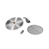 Set of stainless steel accessories for Wine Bucket Ø22 including lid, hook, spoon, and grate on white background.