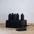 White ABS-plastic Battery Charging Station with six charging spots and 1.5 m cable with EU plug on white background