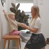 Nordic Bench with solid oak frame and Terra Black leather seat in a simple, modern design