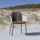 Cobana Brown slipover cushion on Patio Chair no. One with non-slip backing and outdoor foam filling
