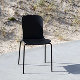 Taupe Patio Chair no. One S1 with black powder-coated steel frame for outdoor use