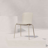 Taupe Patio Chair no. One S1 with black powder-coated steel frame on outdoor terrace