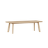 Rectangular European oak dining table with detailed facets, measuring 240x100 cm, indoors setting.