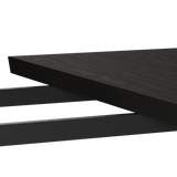 Black stained oak veneer extension leaf for Edge Dining Table, 60x90 cm, with wood grain across surface.