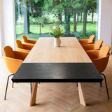 Black stained oak veneer extension leaf for Edge Dining Table, size 60x90 cm with visible wood grain.