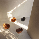 Terra Black Chair no. One S2 with polished swivel base and double shell design for comfort