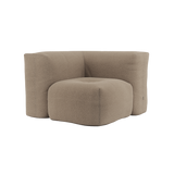 Soft Sofa Indoor corner module in Teddy Brown fabric with soft, plush texture and modern design.