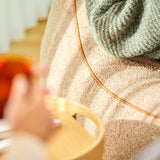 SACKit Chair Indoor in Teddy Brown fabric with rounded shape and soft foam filling on a white background