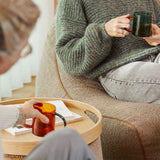 SACKit Chair & Pouf Indoor in Teddy Brown textile with soft, rounded shapes for cozy lounging.