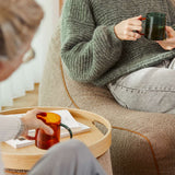 SACKit Chair & Pouf Indoor in Teddy Brown textile with soft, rounded shapes for cozy lounging.