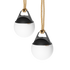 Two SACKit Light 155 outdoor lamps with a high-density polyethylene dome and hempen rope handle.