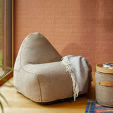 SACKit Chair and Pouf Indoor in Teddy Brown textile with soft, rounded shapes and cozy design.