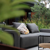 Cobana Lounge Sofa 2-seater in Cobana Black with powder-coated aluminum frame and cushions outdoors