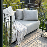 Kirra Sand Cobana Lounge Sofa 2-seater with powder-coated aluminum frame and cushions