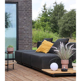 Cobana Black 3-seater outdoor lounge sofa without armrest with powder-coated aluminum frame and cushions