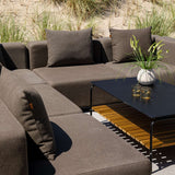 Cobana Lounge Sofa 5-seater corner sofa in black with modular design and cushions outdoors