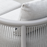 Kirra Lounge Sofa corner module in sand color with powder-coated aluminum frame and olefin fabric upholstery.