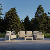 Kirra Lounge Sofa 3-seater in Kirra Sand with powder-coated aluminum frame and olefin textile upholstery