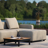 Kirra Sand Cobana Lounge Sofa 2-seater without pouf, outdoor modular sofa with aluminum frame and cushions