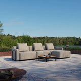 Cobana Lounge Sofa 3-seater in Cobana Black with powder-coated aluminum frame and cushions outdoors