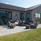 Cobana Lounge Sofa modular outdoor corner seat in black with powder-coated aluminum frame and cushions